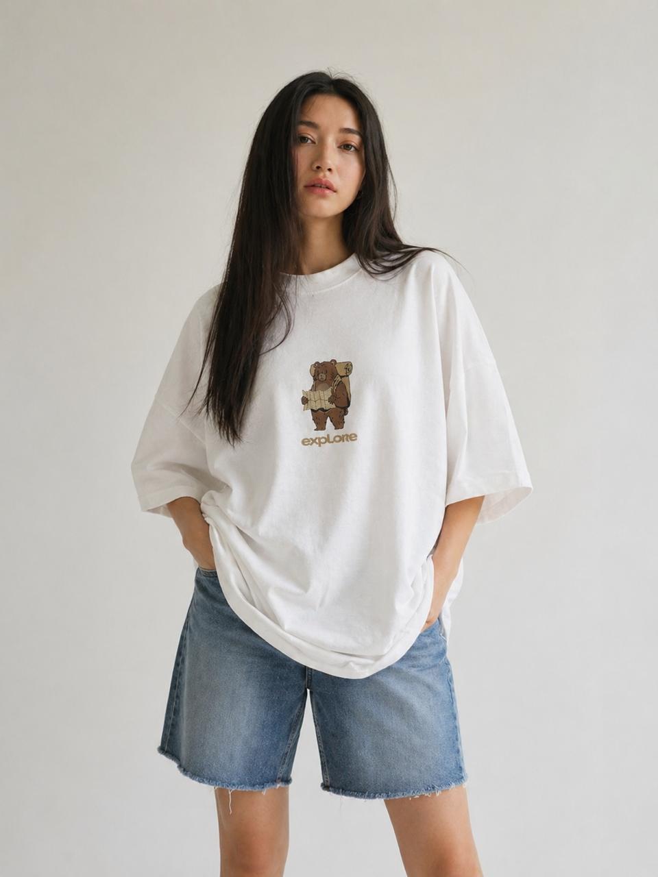 Explore Bear Oversized Tee
